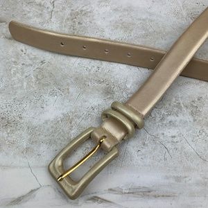 AMANDA SMITH — Vintage Gold Faux Leather Belt — L